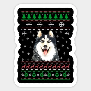 Siberian Husky Ugly Christmas Sweater Funny Dog Lover Owner Gifts Sticker